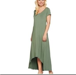 H by Halston Sage Green High-Low Dress